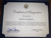Award from Jackie Speier, U.S. House of Representatives